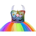 Miniatyrbilde 3 av 4: Regnbuefarget Enhjørning Prinsesse Tutu Skjørt for Jenter Bursdagsfest Halloween Karneval Enhjørning Kostyme