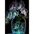 Miniatyrbild 1 av 5: (30x40cm - Glow-in-the-dark Blommor C) 5D Diamantmålning Kit Ros