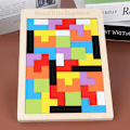 Miniatyrbillede 1 af 5: 0,6 cm Træ Tetris, Puslespil Byggeklodser til Børns Tidlige