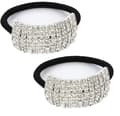 2-pack hårband med strass, elastiska hårband med kristaller, hårspännen med glitter, hårrep