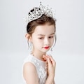 Miniatyrbillede 3 af 4: Sølv Prinsesse Krone Rhinestone Krystal Gudinde Dronning Julekostume Cosplay Brud Bryllup Dansekonkurrence Prinsesser