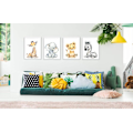 Miniatyrbild 3 av 4: Set med 4 posters för barnrum - A4 format Tiger och giraff