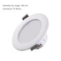 Miniatyrbild 2 av 5: 5 LED-spotlightar för badrum, IP44 ultraflat 25 mm, Ø85 mm, vit