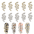 Miniatyrbild 1 av 5: 10 st 3D orm nagel charms set, orm våg smycken ädelstenar nagelkonst tillbehör för akrylnaglar, strass