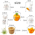 Miniatyrbild 3 av 5: 7 st Resin Kaninfigurer Kaningårdsprydnader Snygga Kaniner