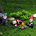 Miniatyrbild 1 av 5: Miniatyrträdgårdstomtar Ornament Utomhus, Resin Elf Staty, Rolig F