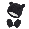 Miniatyrbild 1 av 5: Babyhatt och Vantar, Baby Flicka Pojke Hatt Vantar Set Vinter Stickad Hatt