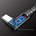 Miniatyrbillede 4 af 4: USB C Kabel 60W 2-Pak 9,8ft Nylon Flettet USB C til USB C Kabel Type C Oplader Hurtig Opladning Retvinklet USBC Kabel Opladerledning f