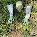 Pikkukuva 1 / 6: Halloween Zombie Kasvot ja Kädet Nurmikkoon Kiinnitettävät Koristeet, Parhaat Ulkokalmistokoristeet Halloweeniin