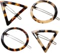 4 st Akryl Resin Hårklämmor, Geometriska Leopard Cirkel Hårnålar B