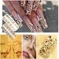 Miniatyrbillede 2 af 3: 1 Æsker Champagne Negle Rhinestones med Fine Glitters Kit, Assorterede former Negle Ædelstene med S4-S16 Flatback Roun