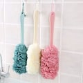Miniatyrbillede 2 af 4: (Cyan) Langskaftet Eksfolierende Loofah, Badesvamp, Kropsskrubber, Brusepuf, Rygbørste, Ryg S