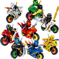 Pikkukuva 1 / 4: 8 kpl Minifiguureja Minihahmoja Ninjago Moottoripyöräsetti Palikat Ninja