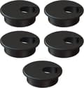 (5-pack) 2 tum svarta skrivbordsgenomföringar, plastkabelsamlare, Comp