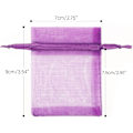 Miniatyrbillede 2 af 4: 100 stk. lilla organza gaveposer, 7x9 cm små organza favorposer, bryllupssmykkeposer, klare mesh-poser perfekte