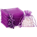 Miniatyrbillede 1 af 4: 100 stk. lilla organza gaveposer, 7x9 cm små organza favorposer, bryllupssmykkeposer, klare mesh-poser perfekte