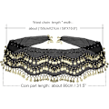 Miniatyrbilde 2 av 6: (Svart) Magedans Hofte Skjerf, Chiffon Magedans Skjerf for Kvinner, 128 Mynter, Bra for Yoga Timer