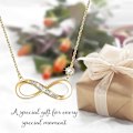 Miniatyrbillede 2 af 6: (Guld) Infinity Halskæde 925 Sterling Sølv Halskæde Kærlighedsvedhæng Platinbelagt Damehalskæde, 8-formet Hul Diamant Kvinder
