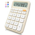 Miniatyrbillede 1 af 4: (råhvid) mekanisk switch lommeregner, 12 cifre, stort LCD-display, lilla lommeregner med store knapper, sød lommeregner, cal