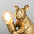 Miniatyrbild 4 av 5: Modern Bordlampa i Metallisk Guld med Råttdesign Djur Mus L