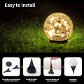 Miniatyrbillede 5 af 6: Solcelle Globe Lys Udendørs Vandafvisende - Solcelle Kugler til Haven - Revnet Glaskugle Solcelle Lys Udendørs - Solcelle Kugler til Udenfor - Udendørs Dekorationer til P Warm White4
