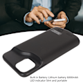 Miniatyrbild 3 av 4: Batterifodral för IOS 11 Pro Max 6,5 tum Utökad Laddning Skyddande Fodral 6000mAh Uppladdningsbar Indikator Smalt Fodral Black