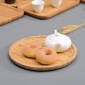 Miniatyrbilde 6 av 7: Rund bambusbrett, treplater, serveringsfat i tre, serveringsbrett for charcuterie til middagsbordet / kaffebordet, 9,8 tommer 25 cm