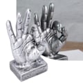 Miniatyrbillede 6 af 6: Harpiks Finger Statue OK Geste Skulptur Skrivebords Pynt Hjem Retro Dekoration Silver