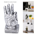 Miniatyrbillede 4 af 6: Harpiks Finger Statue OK Geste Skulptur Skrivebords Pynt Hjem Retro Dekoration Silver
