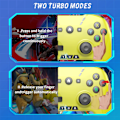Miniatyrbillede 5 af 7: Bluetooth-controller til Switch/PC/Steam/Apple Arcade MFi-spil osv., Switch Pro-controller trådløs med justerbar dobbeltbevægelse, Turbo, Makroer, 6-akset Yellow