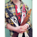 Miniatyrbild 5 av 6: Cool Lightning Pattern/Flame Gitarrrem för Elektrisk Gitarr/Bas White