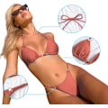 Pikkukuva 7 / 9: WJSMSexy Bikinit naisille 2-osainen bikinit Spagettihihnat Uimapuvut Yksivärinen Uimapuku Kolmio Uimapuku Red Bean Paste M