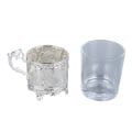 Miniatyrbilde 6 av 6: Ølkopp i legering og glass, Matal ølbeger, samleobjekt, dekorativ whiskykopp, drikkekopp til farsdag, jul og bursdag Sliver