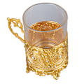 Miniatyrbilde 4 av 5: Ølkopp i legering og glass, Matal ølbeger, samleobjekt, dekorativ whiskykopp, drikkekopp til farsdag, jul og bursdag Golden
