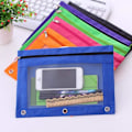 Miniatyrbillede 3 af 7: Blyantpose 3 Ring, Lynlås Blyantposer Etui Binder Kosmetikpung Sort 2 Pak 2Black