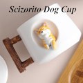 Miniatyrbilde 6 av 6: Søt Hundepar Kopper, Keramisk Kaffe Kanne med Lopp, Søte Poter på Toppen av Skjeen, Søt Shiba Inu Tredimensjonal Design, med Matt Tekstur Green Tail