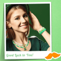 Miniatyrbilde 5 av 5: 5100+ stk St. Patricks Day Leireperler Armbåndssett, Grønne Heishi Perler Polymer Leireperler for Smykkeproduksjon, Vennskapsarmbåndssett med Gå Green