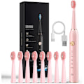 Miniatyrbillede 1 af 6: Sonic Elektrisk Tandbørste til Voksne med 8 Børster, IPX7 Vandafvisende Sonicare 38000VPM, Hurtig Opladning med Intelligent Tidspåmindelse 5 Valgfrie Tilstande Pink