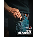 Miniatyrbild 3 av 5: Smal Pengklämma Plånbok för Män RFID-Blockering 11 Kortplatser Minimalistisk Liten Läder Plånbok för Män Frontficka Presentask HERM NEW-Palm Lines Black
