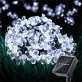 Miniatyrbild 1 av 7: Solcellsblomstringljus utomhus Vattentäta 50 LED-fairylights Dekorationer för julgran Trädgård Patio Staket Gräsmatta Vår (Kallvit) Cool White