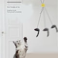 Miniatyrbild 3 av 7: Dörrhängande Mus-Katt Leksak Interaktiv Justerbar In- och Utdragbar Kattfångande Musleksak med Triangulär Hängare för Katter
