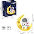 Miniatyrbild 6 av 8: Astronaut Mini Byggset för Vuxna, Mikroblock Coola Små Leksaker Byggset, Coolaste Presenter för Pojkar Flickor att Bygga - Kompatibel med Nano (388 st) Moon Astronaut