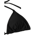 Miniatyrbild 5 av 6: Bikini Set för Kvinnor, Triangel Badkläder, Bandage String Tanga Black2 L