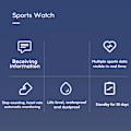 Miniatyrbillede 3 af 5: 1,4 tommer Smart Watch 150mAh Skridttæller Alarm Indgående Besked Alert Sportstilstand Vandtæt Fitness Watch til IOS 9.0 til Android 5.0 Smartphone Blue