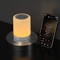 Miniatyrbillede 7 af 8: Bluetooth-højttaler med berøringsstyring, genopladelig, bærbar, smart, lille højttaler med farverige lys til hjemmet, hvid