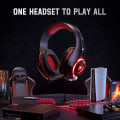 Miniatyrbillede 4 af 6: Gaming Headset til PS4 PS5 Xbox One Switch PC med støjreducerende mikrofon, dyb bas stereolyd (sort rød)-1 Black Red