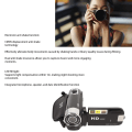 Miniatyrbild 3 av 5: Digitalkamera 1080P 16MP HD 16X Zoom Anti Shake Handhållen Inbyggd Mikrofon Videokamera med LED-fyllningsljus Black