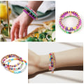 Miniatyrbilde 6 av 7: 7655 Perler Perle Armbåndssett - 4800 Perler 6mm Flat Polymer Clay Perler, 2000 Perler 4mm Glassfrøperler Pony Perler, 720 Perler Bokstavperler