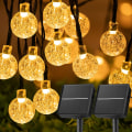 Pikkukuva 1 / 7: Aurinkokennovalosarja ulkokäyttöön 200 LED 72FT vedenpitävä, kristallipallovalot 8 valaistustilalla, aurinkokäyttöiset terassivalot puutarhaan pihalle parvekkeelle Warm White72FT