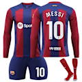 Miniatyrbillede 1 af 2: 23-24 Barcelonas hjemmebane Langærmet fodboldtrøje Børnefodboldsæt No.10 Messi 26